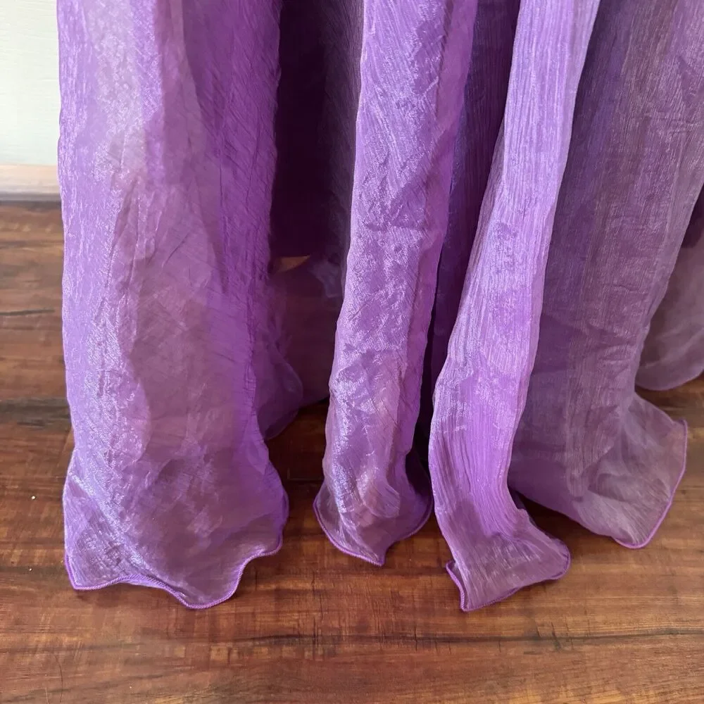 Womens Maxi Skirt XS Purple Fairy Whimsigoth Witchy Flowy Ethereal Romantic Y2K